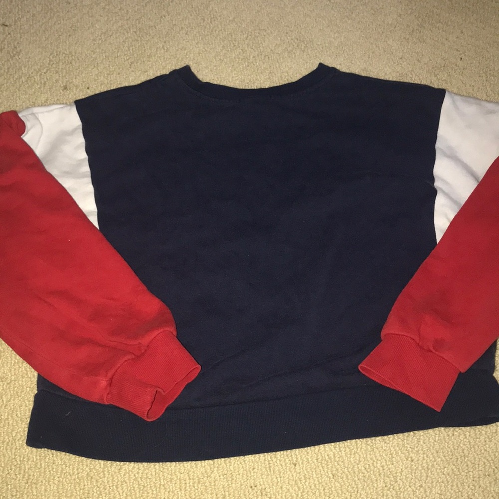 Red white and blue sweater